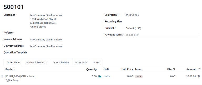 Uploaded SO in the seller's database.