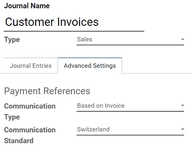 Configure your Journal to display your ISR as payment reference on your invoices in Cobuild